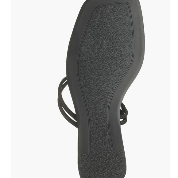 Azalea Wang Stetson Women Flat Sandal Sz 11 Black Minimalist Strapped Padded New - Picture 5 of 7